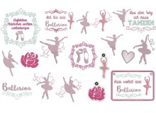 Stickserie - Ballerina inkl. ITH Schlüsselanhänger und Türschild 